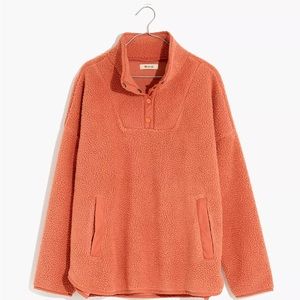 NWT Madewell (Re)sourced Fleece Popover Tunic Jacket Size XS Sweet Dahlia